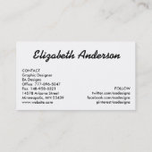 Festivals Blue Snowflake Winter Business Cards Visitenkarte (Rückseite)