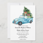 Festivals Blue Truck Lässig Weihnachten Einladung (Vorderseite)