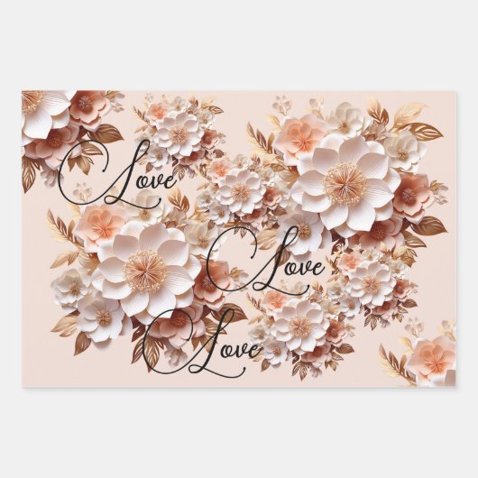 Festivals Blumendesign Geschenkpapier Set (Vorderseite 3)