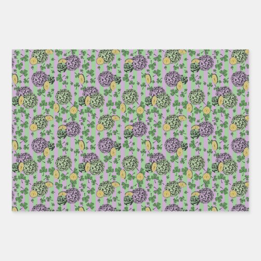 Festivals Blumengrün Kleidung St Patricks Day Geschenkpapier Set (Vorderseite 3)