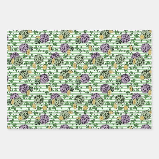Festivals Blumengrün Kleidung St Patricks Day Geschenkpapier Set (Vorderseite 2)