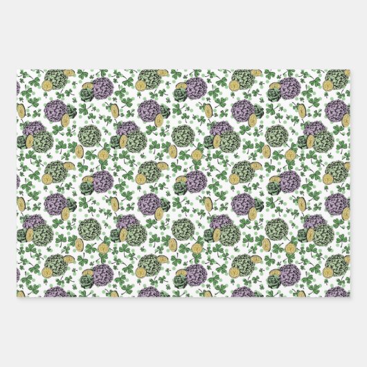 Festivals Blumengrün Kleidung St Patricks Day Geschenkpapier Set (Vorderseite)