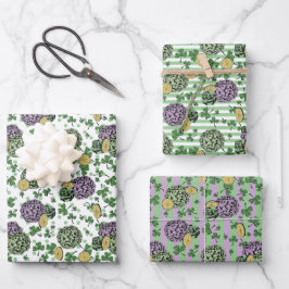 Festivals Blumengrün Kleidung St Patricks Day Geschenkpapier Set