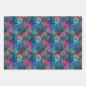 Festivals Blumenmuster - Lebhafte Blüten Geschenkpapier Set (Vorderseite 3)