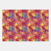 Festivals Blumenmuster - Lebhafte Blüten Geschenkpapier Set (Vorderseite 2)