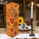 Festivals Blumenorange Art Muster Weinkarte Weinbox<br><div class="desc">Weingeschenkkasten mit einem originellen,  geometrischen Muster,  das aus Blume-Bildern erstellt wurde. Schön zum Geburtstag,  Muttertag oder anderen Feiern.</div>