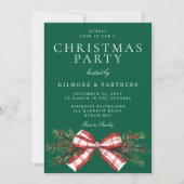 Festivals Bow Green Corporate Weihnachten Party Einladung (Vorderseite)