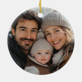 Festivals Bow Modernes Foto Frohe Weihnachten Keramik Ornament (Hinten)