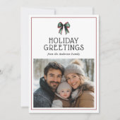 Festivals Bow Modernes Rotes Foto Weihnachten (Vorderseite)