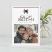 Festivals Bow Modernes Rotes Foto Weihnachten (Stehend Vorderseite)