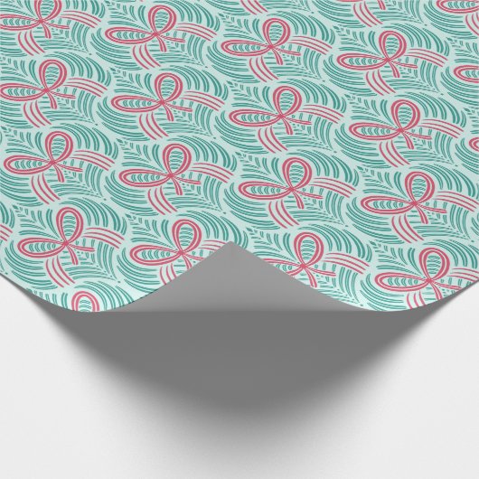 Festivals Bow und Leaf Muster Geschenkpapier (Ecke)