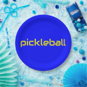 Festivals Bright Blue Moderner Gelber PICKLEBALL T Pappteller (Party)
