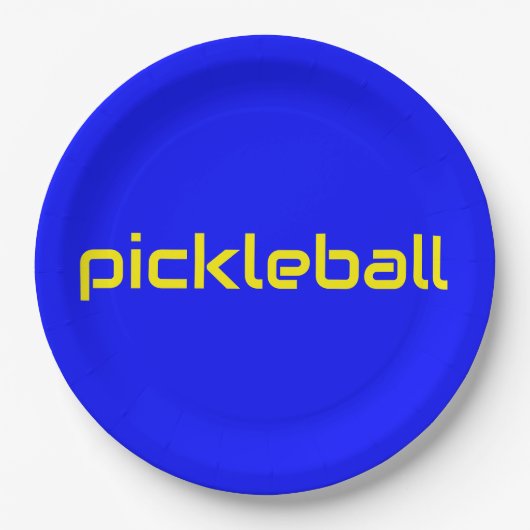 Festivals Bright Blue Moderner Gelber PICKLEBALL T Pappteller (Vorderseite)