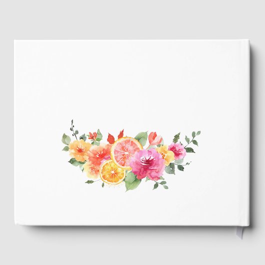 Festivals Bright Blume Slice Citrus Brautparty Gästebuch (Rückseite)