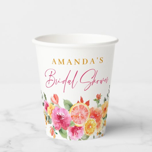 Festivals Bright Blume Slice Citrus Brautparty Pappbecher (Vorderseite)