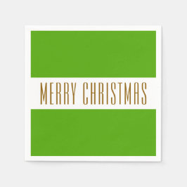 Festivals Bright Green White MERRY CHRISTMAS Strei Serviette