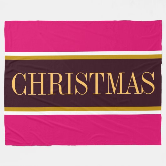 Festivals Bright Pink Burgund CHRISTMAS Streifen Fleecedecke (Vorderseite (Horizontal))