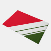 Festivals Bright Red Bold Green White Racing Strei Fußmatte (Schrägansicht)
