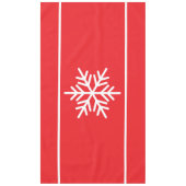 Festivals Bright Red Nordic White Snowflake Streif Tischdecke (Vorderseite)