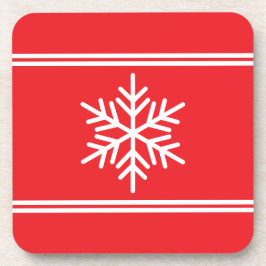 Festivals Bright Red White Racing Streifen Schneef Getränkeuntersetzer