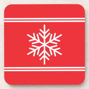 Festivals Bright Red White Racing Streifen Schneef Getränkeuntersetzer
