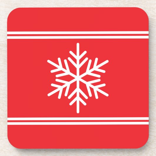 Festivals Bright Red White Racing Streifen Schneef Getränkeuntersetzer (Vorderseite)