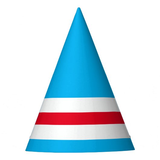 Festivals Bright Sky Blue Red White Racing Streife Partyhütchen (Vorderseite)