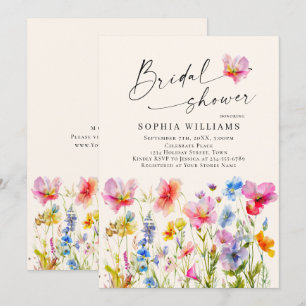 Festivals Bright Watercolor Blume Brautparty Einladung