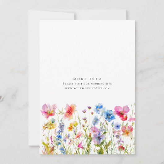 Festivals Bright Watercolor Blume Brautparty Einladung (Rückseite)
