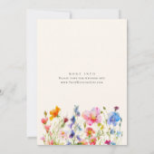 Festivals Bright Watercolor Blume Brautparty Einladung (Rückseite)