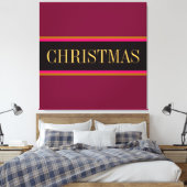 Festivals Burgundy Red Black CHRISTMAS Streifen Te Leinwanddruck (Insitu (Schlafzimmer))