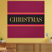 Festivals Burgundy Red Black CHRISTMAS Streifen Te Leinwanddruck (Insitu (Wohnzimmer))