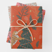 Festivals Cheetah Pink Holiday Gem Tone Geschenkpapier Set (Beispiel)