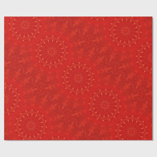 Festivals Chic Bright Red Kaleidoskop Design Geschenkpapier (Flach)