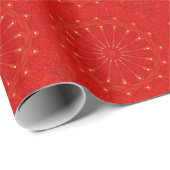 Festivals Chic Bright Red Kaleidoskop Design Geschenkpapier (Rolleneckpunkt)