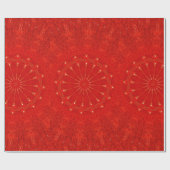 Festivals Chic Bright Red Kaleidoskop Design Geschenkpapier (Flach)