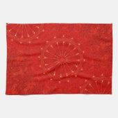 Festivals Chic Bright Red Kaleidoskop Design Handtuch (Horizontal)