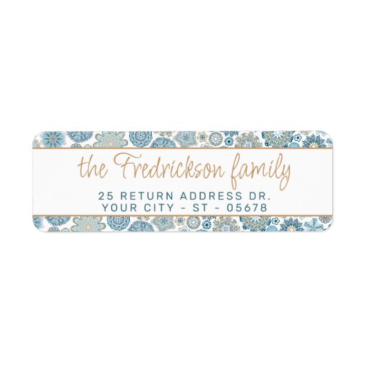 Festivals Chic Floral Mandala Schneeflocken Muster (Vorne)