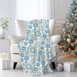 Festivals Chic Floral Mandala Schneeflocken Muster Fleecedecke