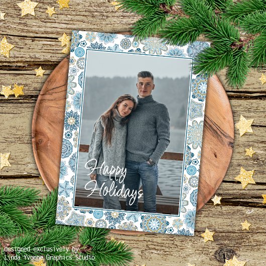 Festivals Chic Floral Mandala Schneeflocken Muster Karte