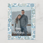 Festivals Chic Floral Mandala Schneeflocken Muster Postkarte (Vorderseite)