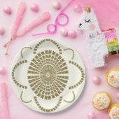 Festivals Chic Gold Ivory Bridal Dekorative Blume Pappteller (Party)