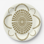 Festivals Chic Gold Ivory Bridal Dekorative Blume Pappteller (Vorderseite)