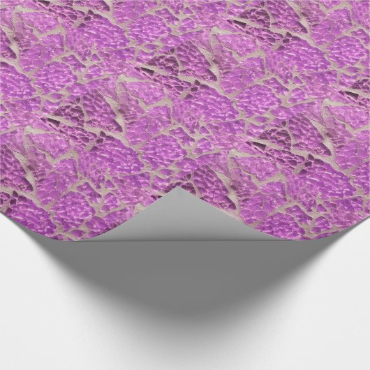 Festivals Chic Shiny Pink Gray Stones Geschenkpapier (Ecke)