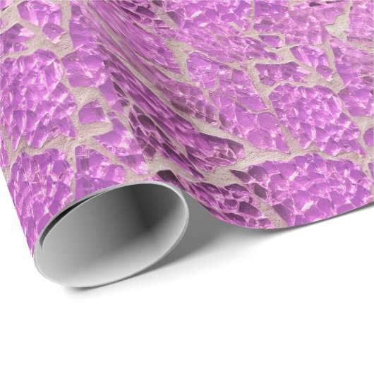 Festivals Chic Shiny Pink Gray Stones Geschenkpapier (Rolleneckpunkt)
