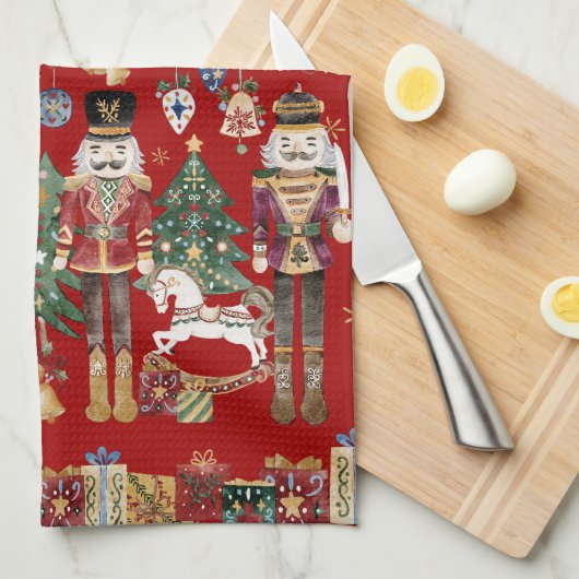 Festivals Classic Nutcracker Soldiers Weihnachten Geschirrtuch (Viertel Falte)