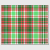 Festivals Classic Red Green White Christmas Karier Geschenkpapier (Flach)