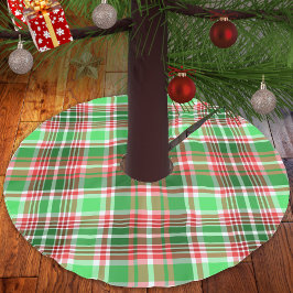 Festivals Classic Red Green White Christmas Karier Polyester Weihnachtsbaumdecke