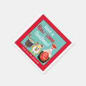 Festivals Colorful Kawaii Sushi Roll Weihnachtsfes Serviette (Ecke)