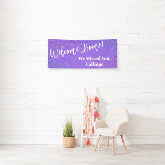 Festivals Confetti Light Lila Welcome Zuhause Banner (Insitu)